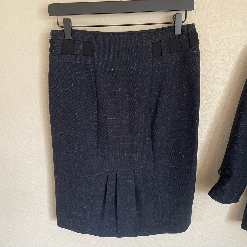 Classiques Entier Navy Virgin Wool Linen Blend Suit Set 2 Career Work Office - Picture 7 of 16
